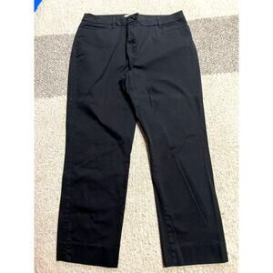 Talbots Chinos Dress Pants Womens 12 98% Cotton 2% Spandex Stretch Black Career
